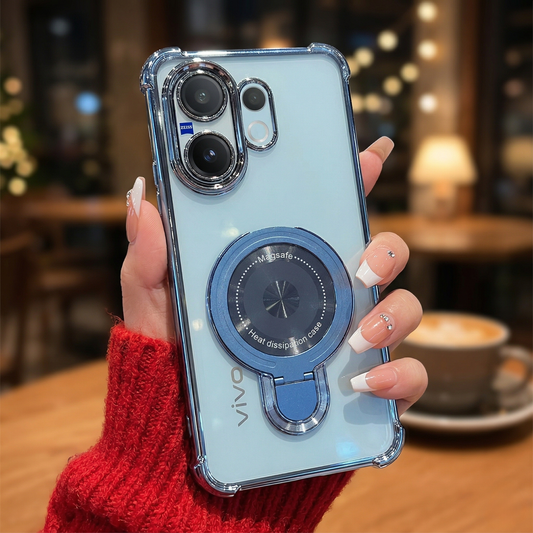 Vivo V60 5G Luxury Four Corner Invincible Bracket Ring Stand Case (Buy 1 Get 1 Surprise Cover)