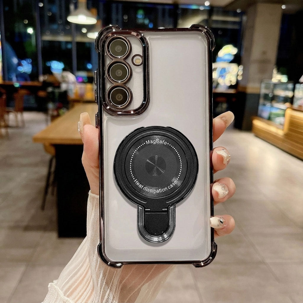 Samsung Galaxy A56 5G Luxury Four Corner Invincible Bracket Ring Stand Case (Buy 1 Get 1 Surprise Cover)