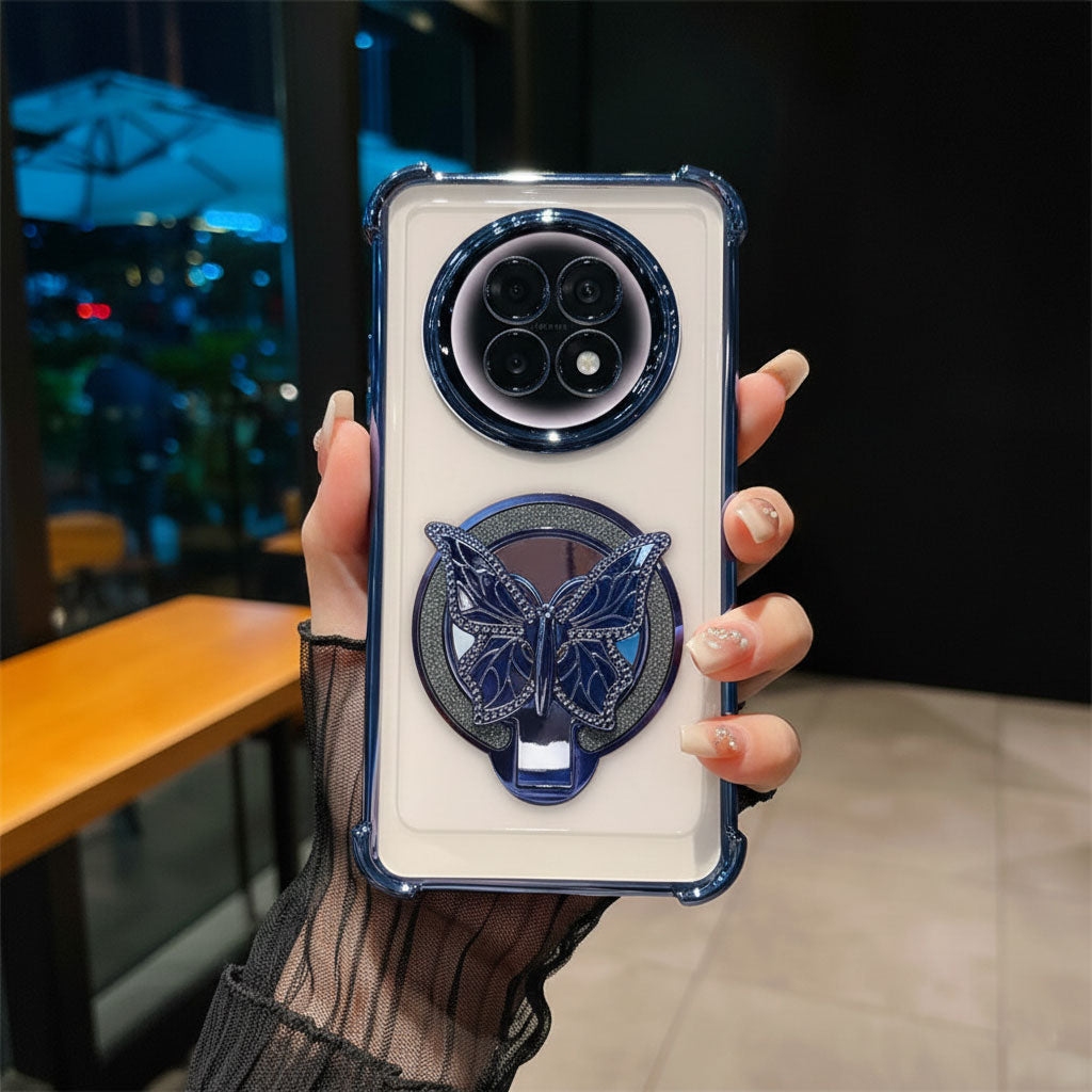 Oppo F31 Pro+ 5G Premium Butterfly Stand Airbags Case (Buy 1 Get 1 Free Surprise Cover)