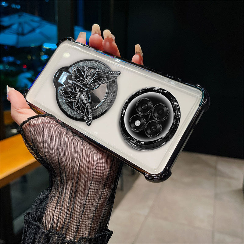 Oppo F31 Pro+ 5G Premium Butterfly Stand Airbags Case (Buy 1 Get 1 Free Surprise Cover)