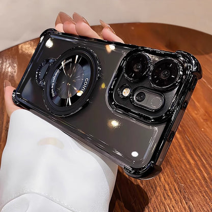 Oppo Reno14 5G Original Luxury Magnifier Ring Stand Shockproof Airbags Corner Case (Buy 1 Get 1 Surprise Cover)