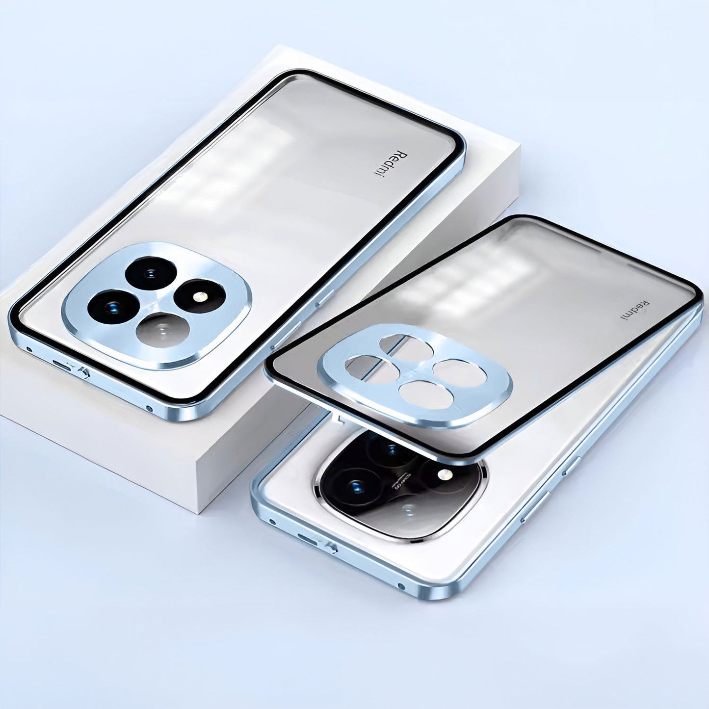 Redmi Note 14 Pro+ 5G Aluminium Metal Bumper Shield Transparent Back Case