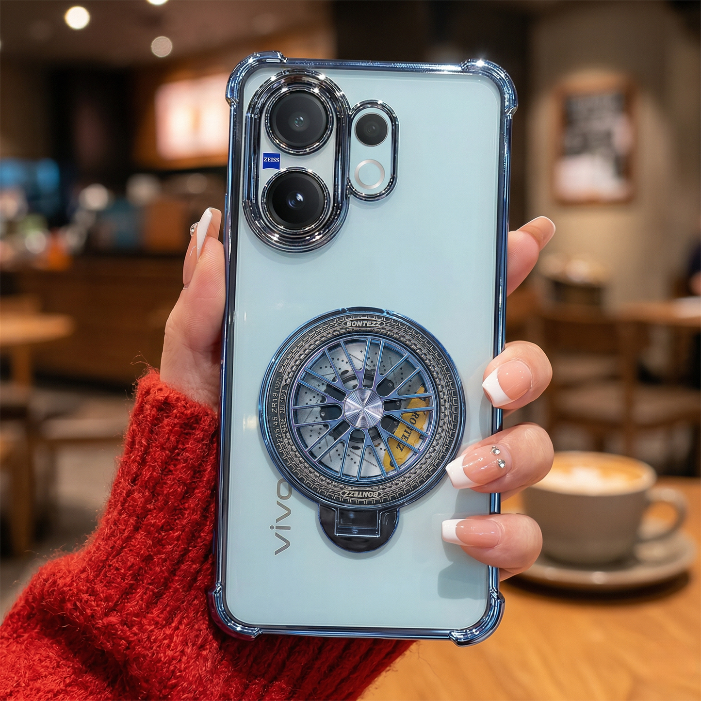Vivo V60 5G Premium Stress Buster Wheel Rotating Shockproof Airbags Case (Buy 1 Get 1 Surprise Cover)