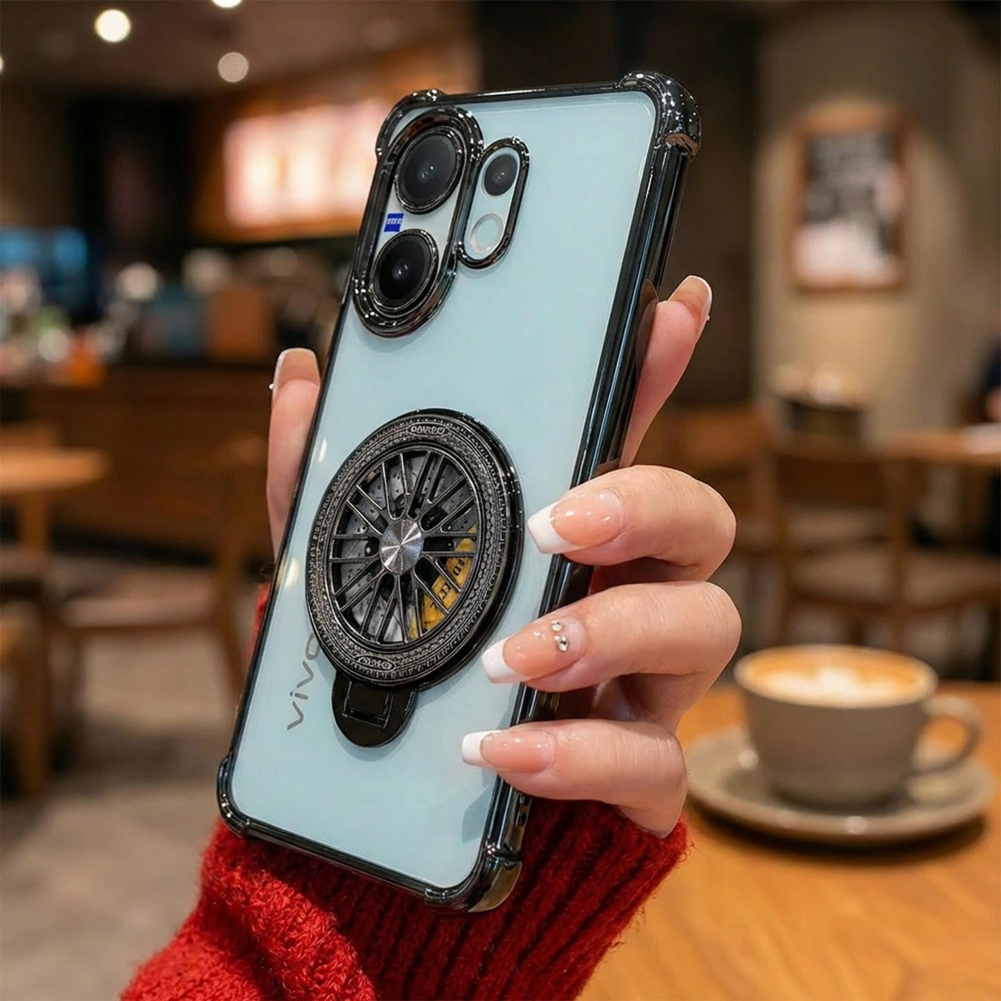 Vivo V60 5G Premium Stress Buster Wheel Rotating Shockproof Airbags Case (Buy 1 Get 1 Surprise Cover)