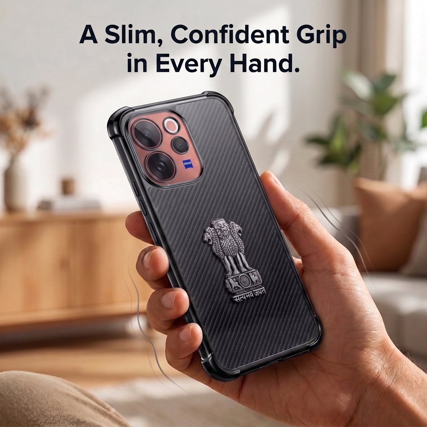 Vivo V70 5G Satyamev Jayate 3D Metal Emblem Back Case