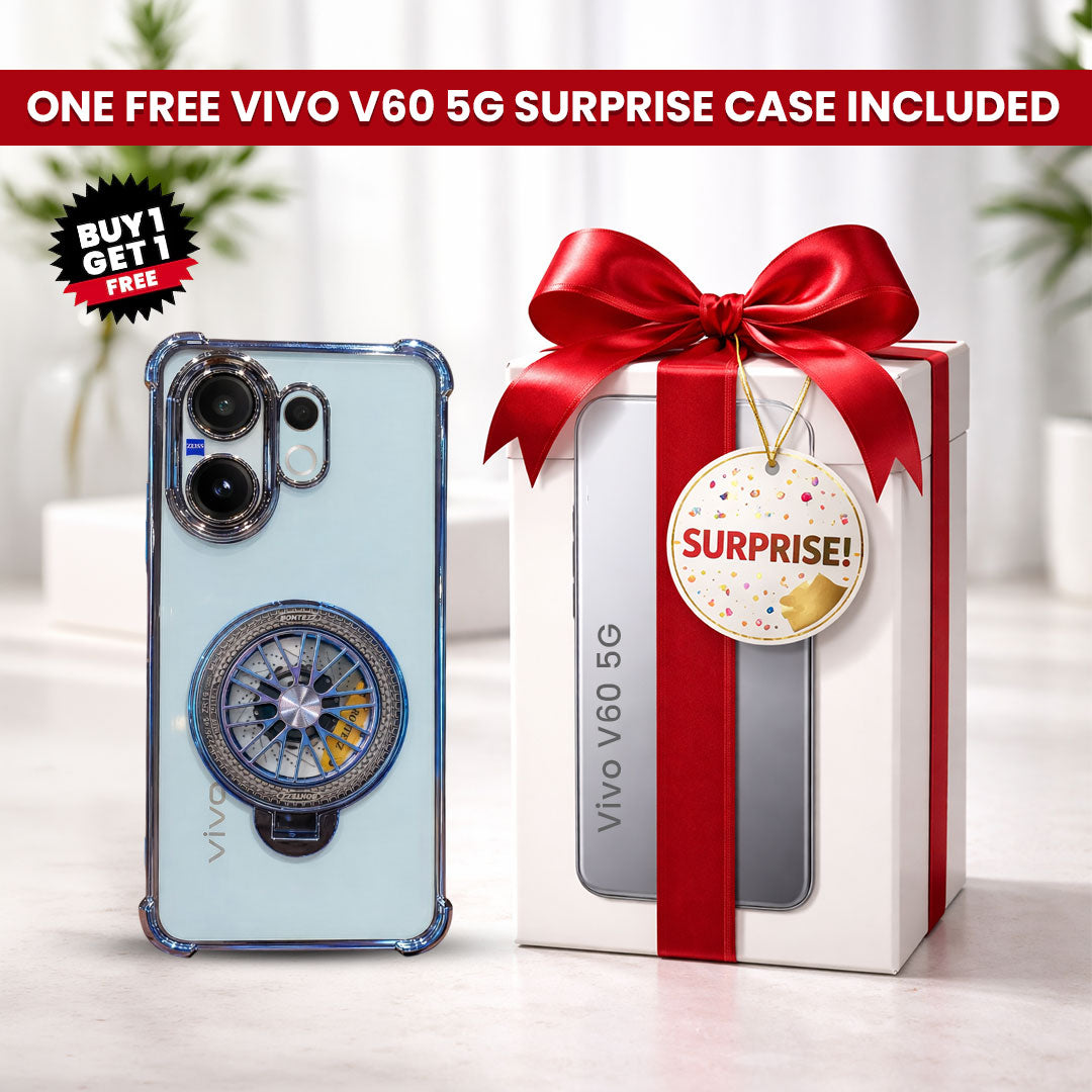 Vivo V60 5G Premium Stress Buster Wheel Rotating Shockproof Airbags Case (Buy 1 Get 1 Surprise Cover)